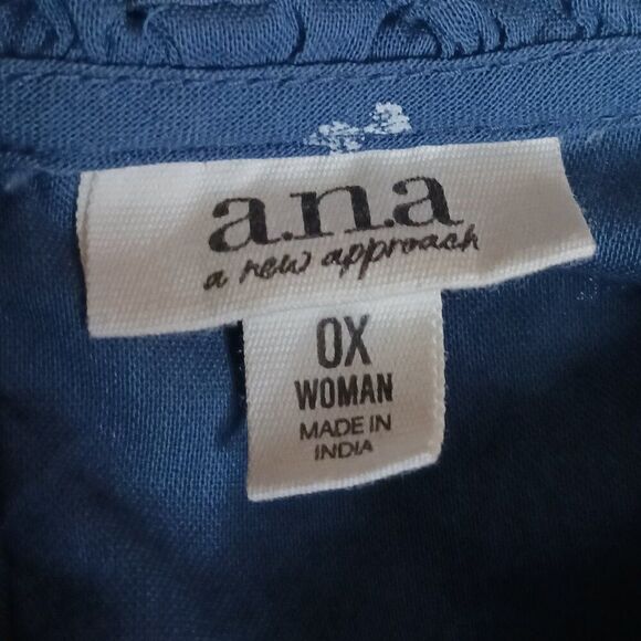 A.N.A. Women's Blue Baby Doll Plus size 0X Top - Picture 5 of 9